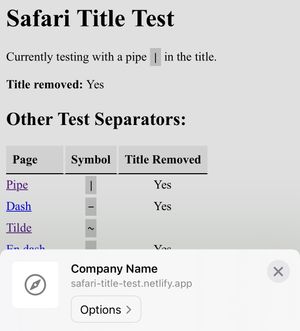Screenshot of iOS share menu showing an edited title Screenshot of iOS share menu showing an edited title