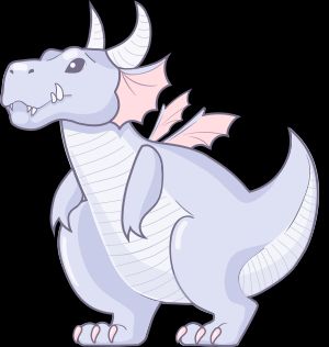 A pudgy dragon, the Mythic mascot