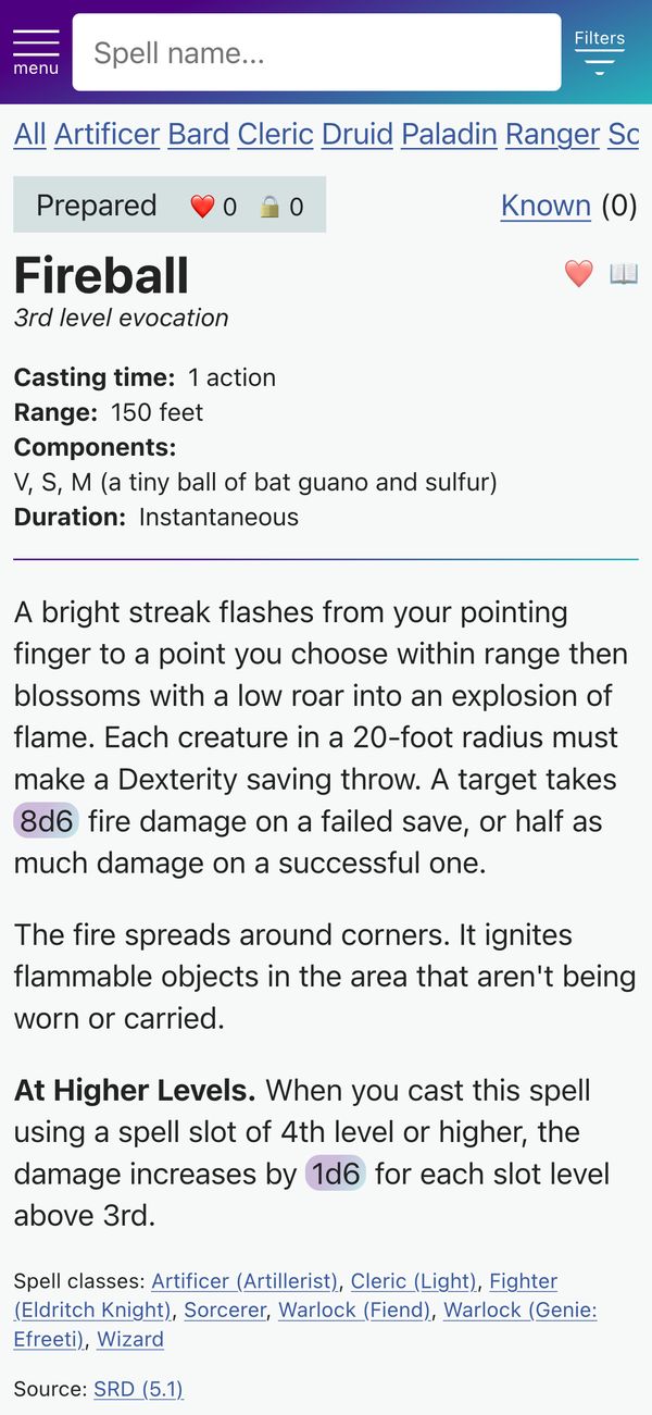 Spellbook app screenshot